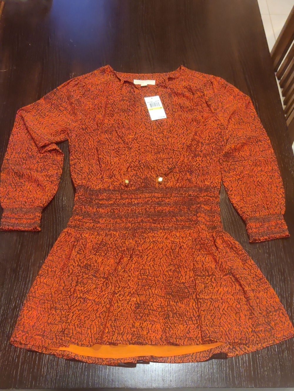 Michael Kors Red and Black Animal Print Dress